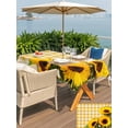 thumbnail image 5 of Outdoor Tablecloth with Umbrella Hole for Patio/Picnic/Party/Camping, Spring Sunflowers Waterproof Table Cloth Rectangle Table Cover Washable, Yellow White Plaid Farmhouse Rustic (54"x 80"), 5 of 8