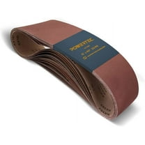 POWERTEC 10PK 6 x 48-Inch Sanding Belts | 120 Grit Aluminum Oxide Sanding Belt | Premium Sandpaper For Portable Belt Sander (110210)