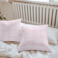 thumbnail image 6 of Throw Pillow Covers 20x20 Inch Set of 2, Buffalo Plaid Waterproof Outdoor Pillow Covers, Pale Pink Farmhouse Gingham Striped Decorative Cushion Pillowcases for Couch, Sofa, Bed, Garden, Patio, 6 of 9