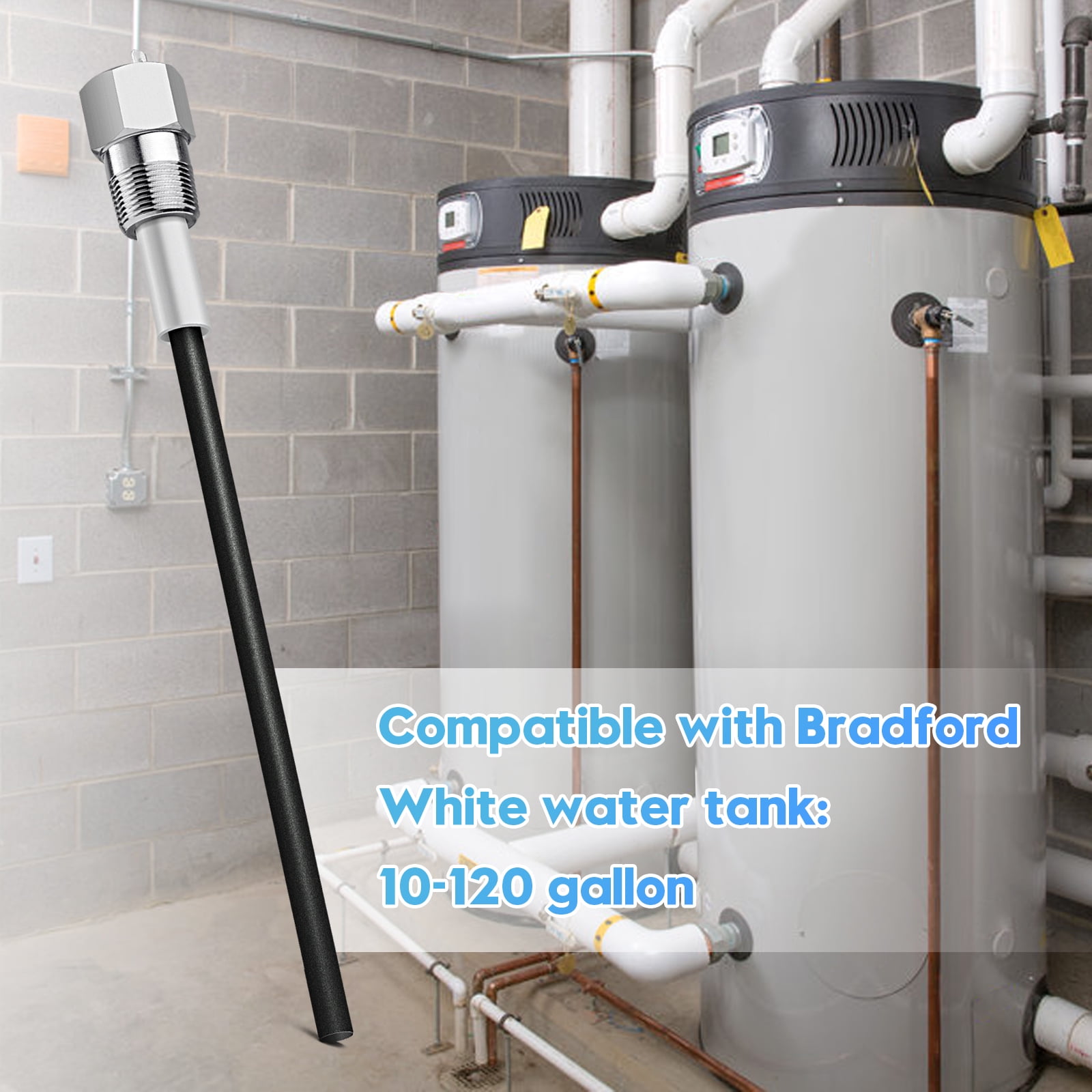 Briidea Water Heater Anode Rod Made of Titanium,  Anti-Rust and Corrosion, Reduce Limescale