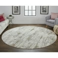 thumbnail image 2 of Feizy Parker Transitional Abstract, Ivory/Brown, 7' 9" x 7' 9" Round Rug, Sheen, Area Rug for Living Room and Bedroom, 2 of 6