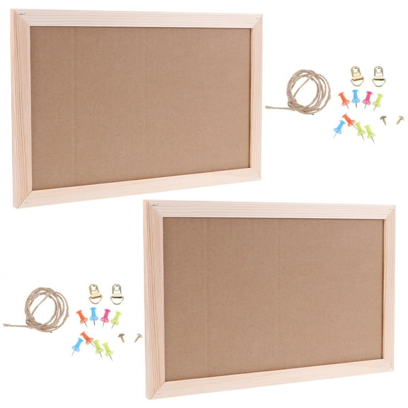 Supvox Light Brown Synthetic Cork Bulletin Board for Home Use Easy Installation Design 24x18 Inches