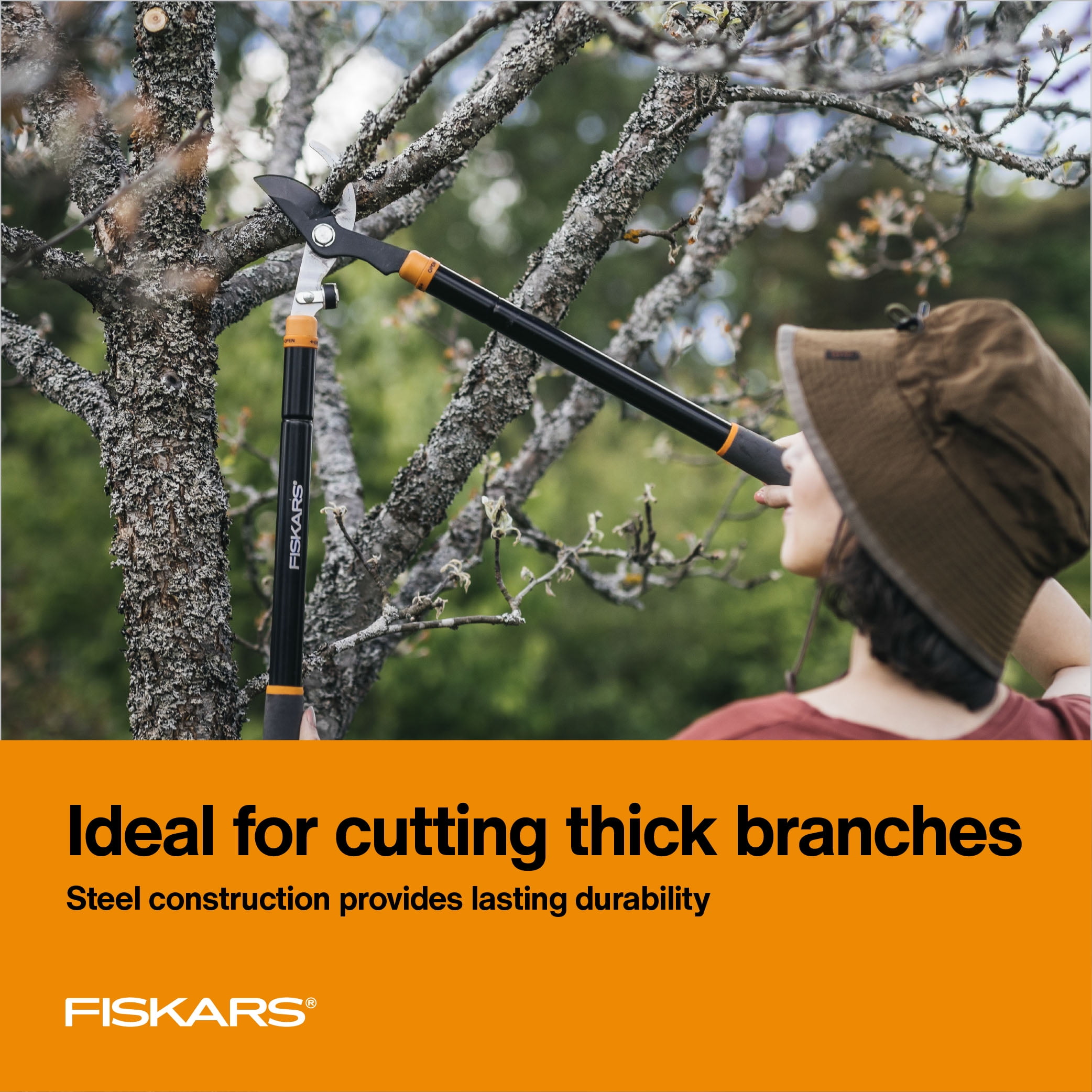 (2 pack) Fiskars Lopper Extendable Handle and Single Pivot, 25"-37" Handle Extension