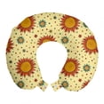 thumbnail image 1 of Floral Travel Pillow Neck Rest, Colorful Sunflower Petals Harvest Season Autumn Blossoms Motif Print, Memory Foam Traveling Accessory Airplane and Car, 12", Pale Yellow and Multicolor, by Ambesonne, 1 of 2