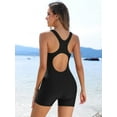 thumbnail image 3 of Asoul Womens Athletic One Piece Swimsuit Boyleg Sport Swimming Racerback Modest Bathing Suit, 3 of 6