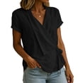 thumbnail image 5 of TGSLY Adjustable Wrap Side Tie Tops for Women Breathable Soft V Neck Short Sleeve Blouses Loose Fit Dressy Casual Solid Color T-Shirts XL, 5 of 8