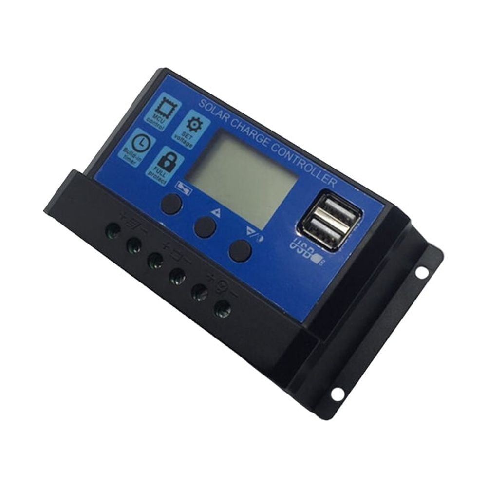 Phenofice Blue Solar Charge Controller 12V with USB Ports LCD Display Pwm 3 Stage Protection
