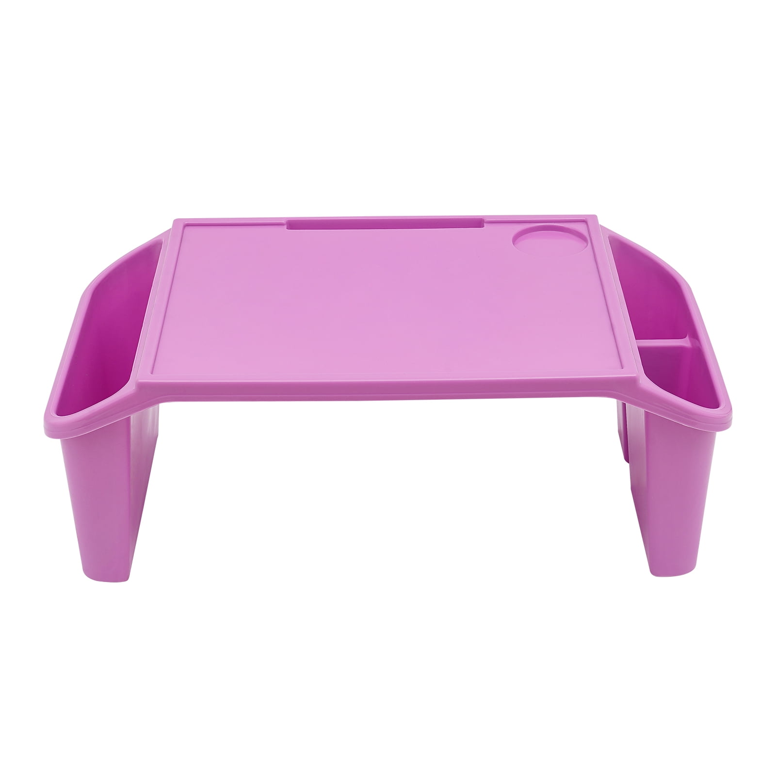 4 Pcs Kids Lap Desk Tray, Plastic Breakfast Laptop Trays with Side Pockets, Portable Lap Bed Table