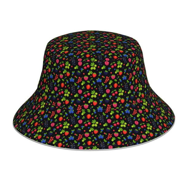 Fotbe Berries Sombrero Tipo Pescador con Estampado – Sombrero de Sol de Algodón de Moda para Playa, Golf, Pesca