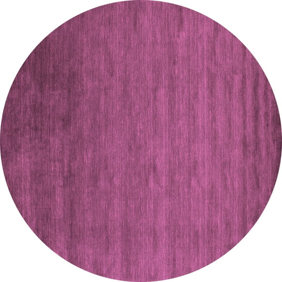 Ahgly Company Indoor Round Abstract Pink Contemporary Area Rugs, 4' Round
