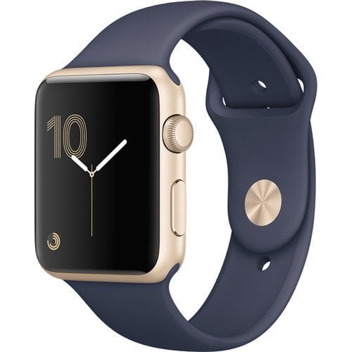 Refurbished Apple Watch Series 1 42mm (Gold Aluminum Case/Midnight Blue Sport Band) - Walmart