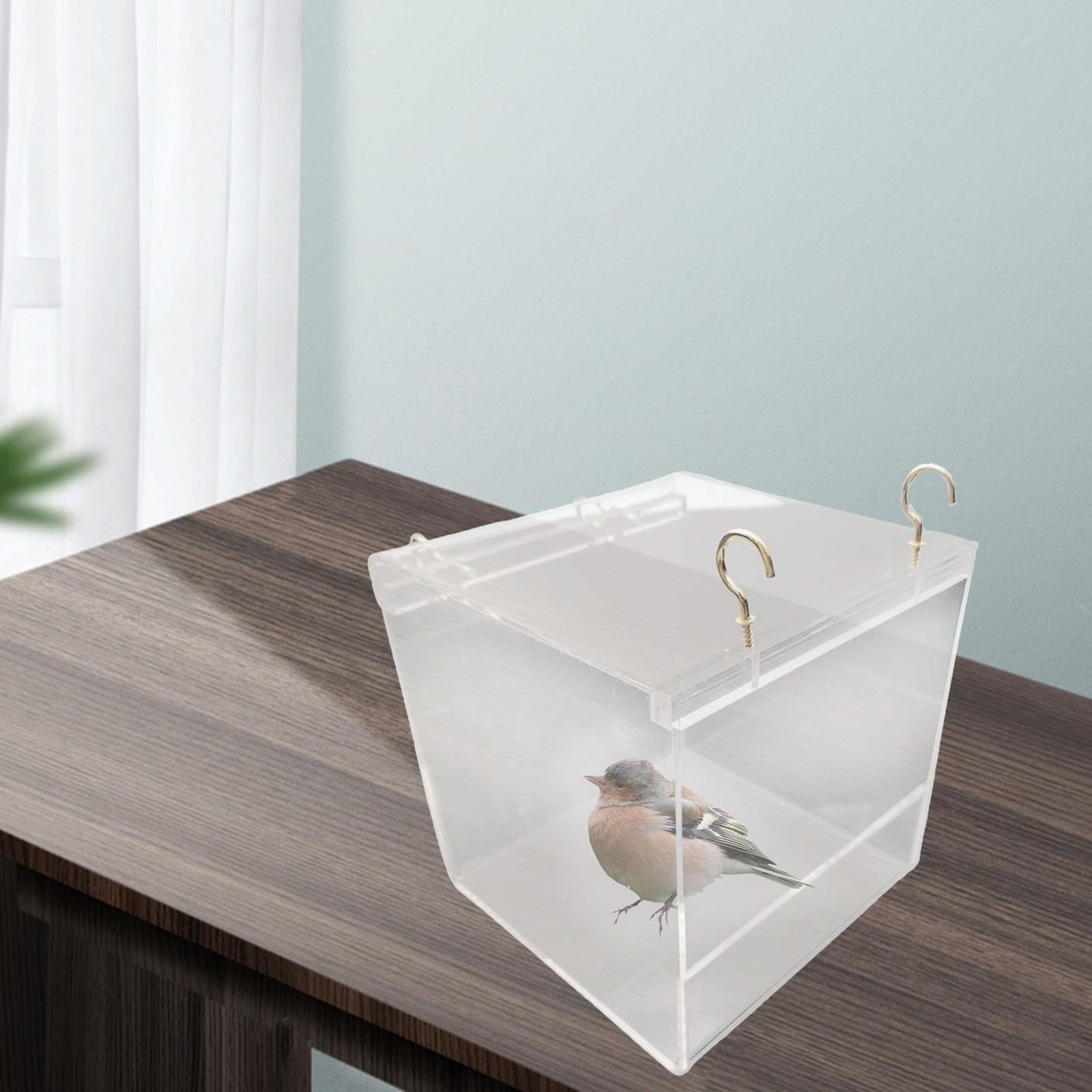 Bird Bath Cage Little Acrylic with Hanging Hook Transparent for