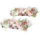 thumbnail image 5 of 2 piezas de camino de mesa con flores artificiales hechas a mano, guirnalda de arco central Rosado, 5 of 5