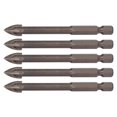 thumbnail image 2 of 5 brocas cruzadas de 1/4 pulg., vástago hexagonal, para azulejos, vidrio, cerámica, hormigón, herramienta de aleación dura de 8 mm, 2 of 12