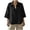 Black, variant on Lenpel 3/4 Length Sleeve Womens Tops Fashion Lapel V Neck Shirts Oversized Lightweight Side Split High Low Hem Blouses