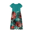 thumbnail image 5 of Hawaiian Plus Size Spring Teen Dresses Crewneck Palm Tree Print T Shirt Dress 2026 Summer Casual Dresses Baby Girl Patchwork Dress Short Sleeve Beach Dresses with Pockets,Army Green 9-10 Years, 5 of 5