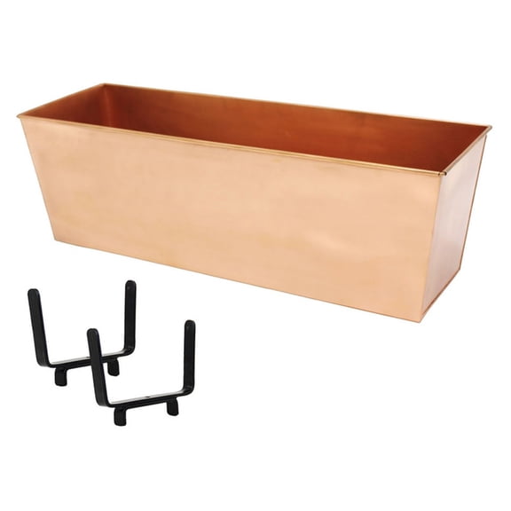 ACHLA Designs Copper Plated Flower Box with Rail Brackets
