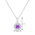 thumbnail image 3 of Tilo Jewelry 925 Sterling Silver CZ Halo Birthstone Purple Pendant Necklace 16 Inch | February-Amethyst | Women & Unisex, 3 of 8