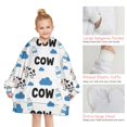 thumbnail image 6 of White Cow Milk Cloud Pattern Blanket Hoodies for Kids 6-13YR Oversize Wearable Blanket Hoodies for Boys Girls Teens, 6 of 7