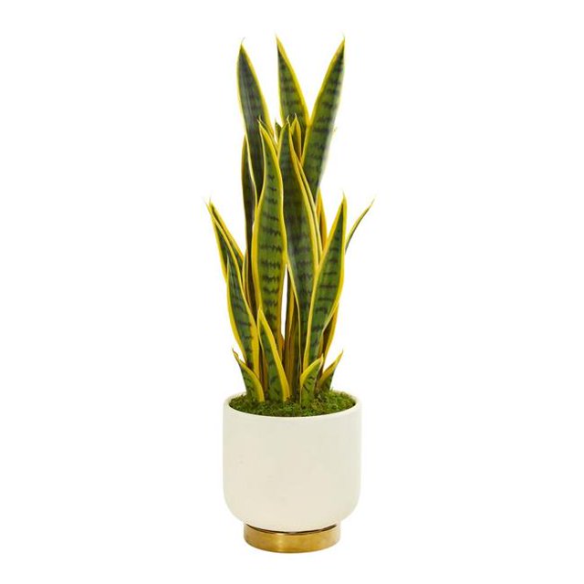 Nearly Natural 9774 27 in. Sansevieria Artificial Plant in Designer Bowl