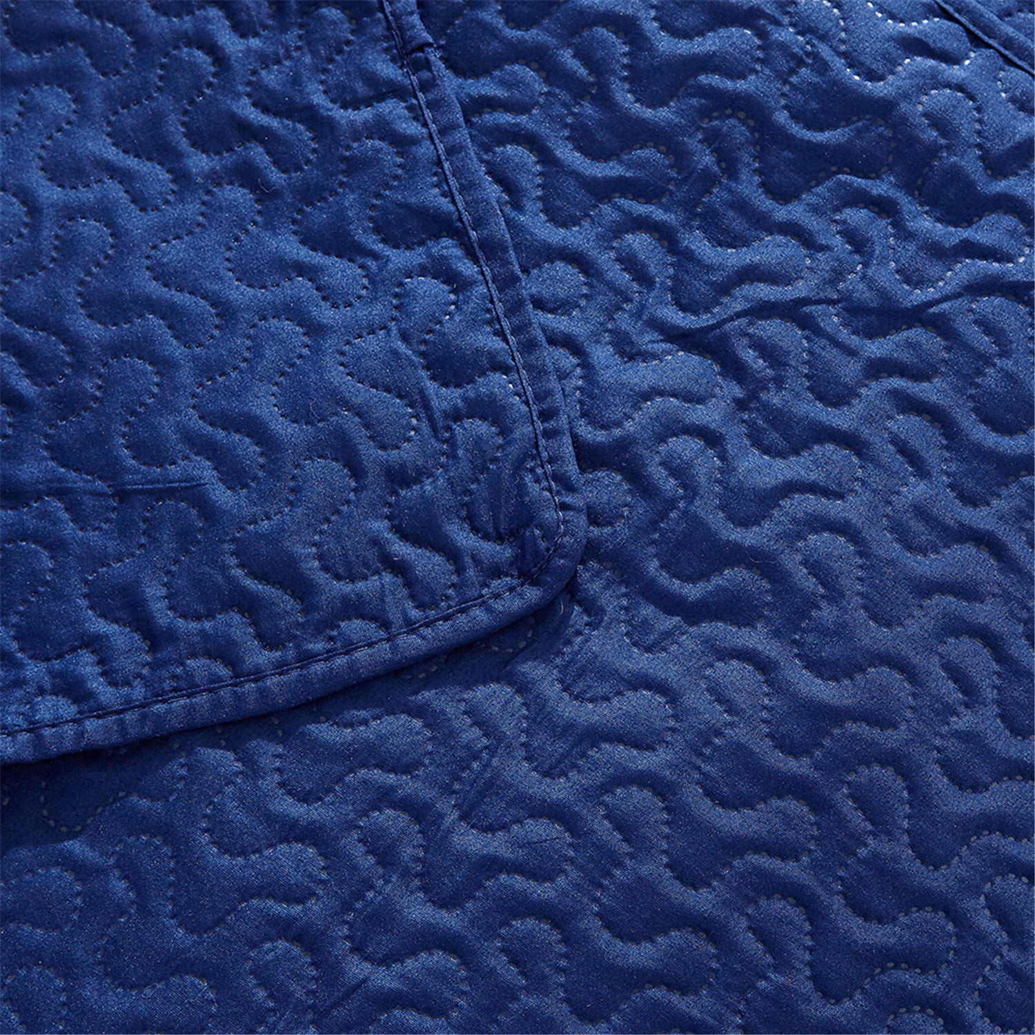 JML Quilt Set King Size Lightweight Bedspread, Soft Summer Quilt Bedding Set Coverlet for All Seasons with 3 Piece (1 Quilt, 2 Pillow Shams), Navy