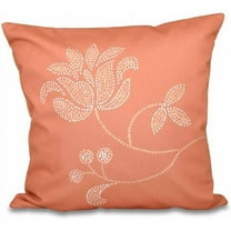 Simply Daisy 16" x 16" Traditional Flower-Single Bloom Floral Print Pillow, Orange