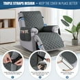 thumbnail image 5 of Timeles Waterproof Recliner Covers, Recliner Chair Covers with Leg Straps, Reversible Recliner Couch Cover for 1 Seat Reclining Sofa, Washable Chair Protector for Pets Kids(1 Seater 22", Dark Gray), 5 of 9