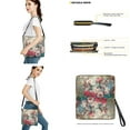 thumbnail image 3 of ZUXONGSY Hummingbird Peony Flower Print Crossbody Hobo Bag with Wallet Set for Women Trendy Leather Crossbody Handbag with Wrist Wallet Waterproof Bucket Purse and Wallet Set for Business, 3 of 4