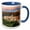 Blue/White, variant on 3drose, Italy, Sicily, Messina Province. Novara Di Sicilia at Sunset., 11oz Two-tone Red Mug