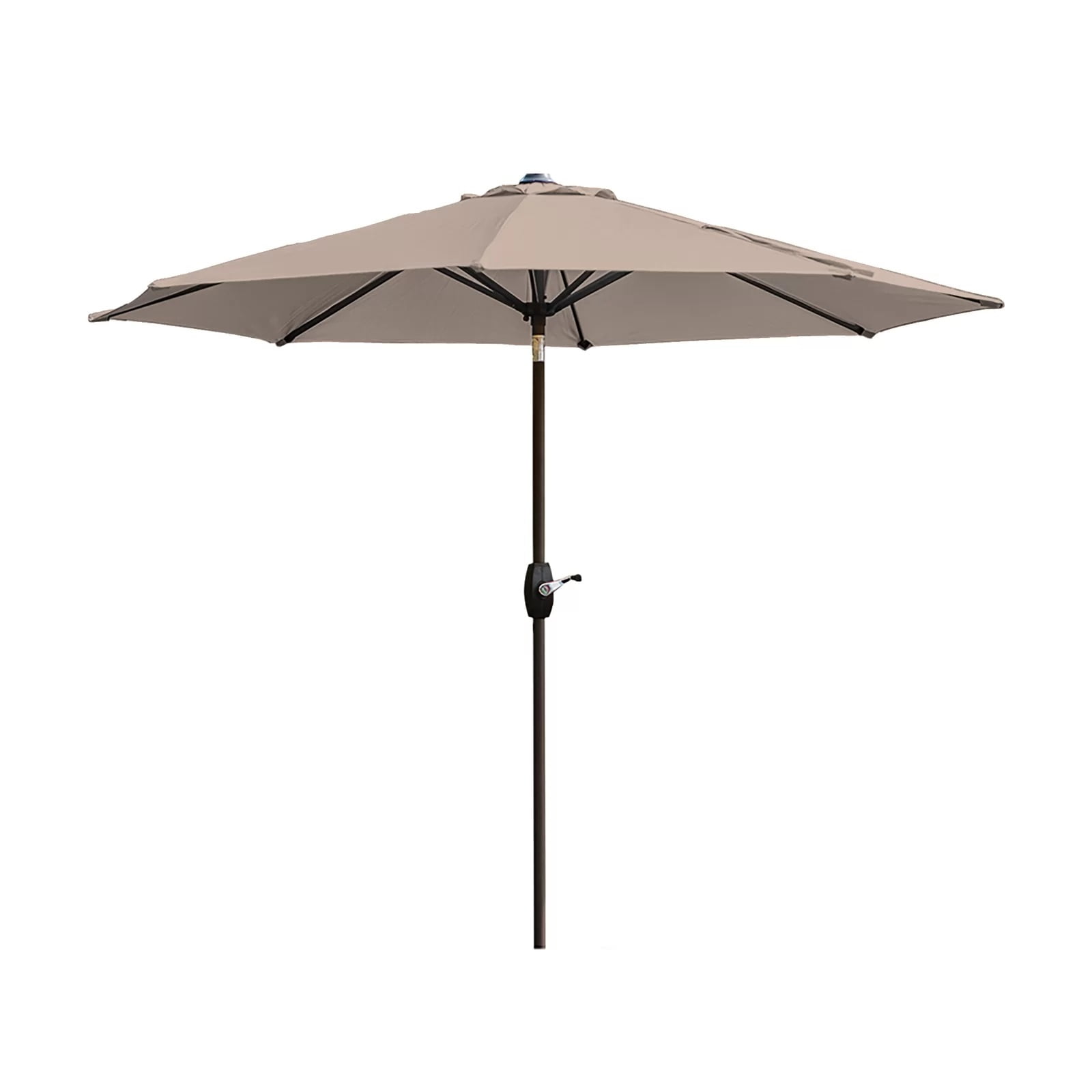 WestinTrends Paolo 9 Ft Patio Umbrella with Base Included, Market Table Umbrella with 20 Inch Fillable Bronze Round Base, Beige