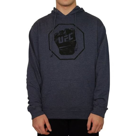 UFC Mens Distressed Fist Hoodie Sweatshirt, Blue, X-Large