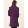 thumbnail image 4 of Abrigo De TrincheGabardiDoble HileDe Botones SolaCon Muescas PaMujer Morado Oscuro L, 4 of 6