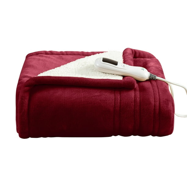 Jearey 50*60 Electric Heated Blanket, Flannel & Sherpa Throw Blanket