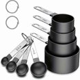 thumbnail image 1 of 8pcs Measuring Cups and Spoons Set with Stainless Steel Handles Baking Scale, 1 of 5