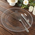 thumbnail image 3 of Efavormart 10-Pack Economy Plastic Charger Plates 13" Round Clear Beaded Rim - Stylish Dinner Party Serving Plates, 3 of 4