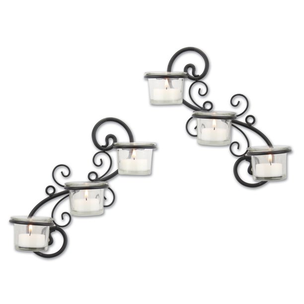 Decorative Tea Light Candle Holder Wall Sconce Set, Contemporary Home