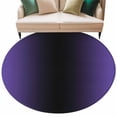 thumbnail image 2 of 8ft Round Rug, Purple Black Ombre Non-Skid Rubber Backing Large Area Rugs - Living Room Bedroom Home Office, Gradient Contemporary Abstract Art Indoor Floor Mat Carpets Washable Rug, 2 of 9