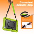 thumbnail image 4 of Case for iPad Pro 11 inch M4 2024/ M5 2025, 360 Rotating Stand Handle Pencil Holder Shoulder Strap Heavy Duty Shockproof Cover, Lime, 4 of 7