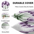 thumbnail image 4 of Waterproof Throw Pillow Covers Set of 2, 20x20 Inch Purple Tulip Floral Decorative Pillowcases Outdoor Pillow Slip Cushion Covers Set for Couch Tent Farmhouse Elegant Botanical Flowers, 4 of 7