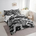 thumbnail image 4 of Feelyou Grey Game Controller Twin Bedding Sets 7-Piece, Fashion Camo Abstract Bedding Comforter Set, Cartoon Gamepad Theme Reversible Sheet Sets, Ultra Soft Bedroom Decor, 4 of 9