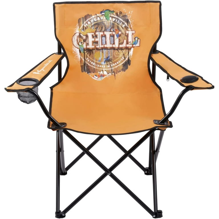 Margaritaville Folding Chair with Wireless Speakers Beach Chair with Waterproof Wireless Speakers 5 Hour Playback Time 20 Foot Bluetooth Range Cup