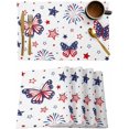 thumbnail image 2 of Patriotic Firework Placemats Set of 4,Washable Woven Burlap Cloth Fabric Placemat for Square/Rectangle/Round/Oval Dining Table,Easy Clean Place Mats for Kids 4th of July Patriotic Memorial Day, 2 of 6