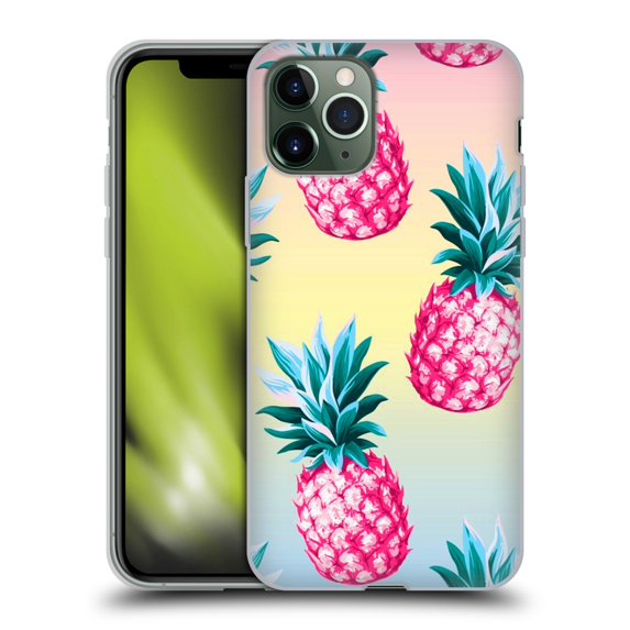 Head Case Designs Officially Licensed Haroulita Fruits Pink Pineapples Soft Gel Case Compatible with Apple iPhone 11 Pro