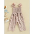 thumbnail image 4 of Bagilaanoe Toddler Baby Girl Summer Clothes Ruffle Floral Jumpsuit Strap Pants 1T 2T 3T 4T 5T Romper Overalls One-Piece Outfits, 4 of 9