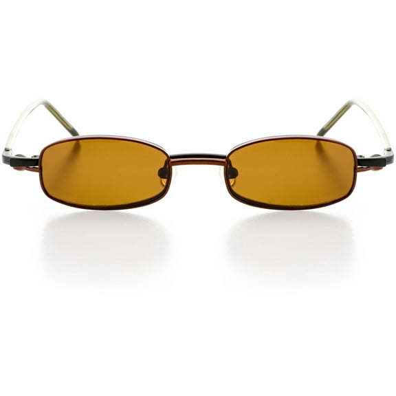Unisex Clip-on Eyewear - Rectangle Shape, Metal Full Rim, Cocoa