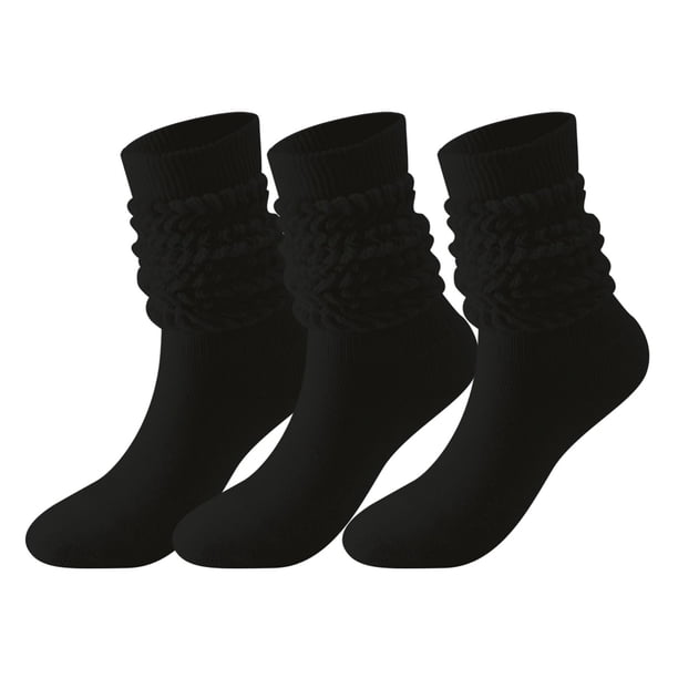 Calcetines para hombre y mujer, calcetines de invierno de color liso, cálidos, extra largos, ajustados, de punto, para mujer