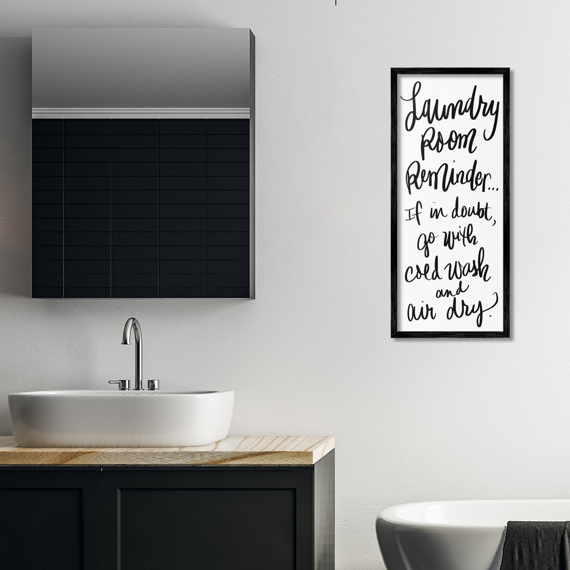 Stupell Industries If In Doubt Laundry Tip Black Framed Giclee Art, design by SD Graphics Studio