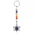 thumbnail image 4 of K-KED 10pcs Natural Stones Keychains 7 Chakra Turtle Pendant Bead Tortoise Keyring -Unakite, 4 of 9