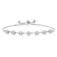 thumbnail image 2 of Gem Stone King 925 Sterling Silver White Moissanite Infinity Links Bracelet for Women (2.31 Cttw, Round 4.5MM, Fully Adjustable up to 9 inch), 2 of 5