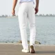 thumbnail image 5 of Pantalones Casuales De Lino De Algodón Sueltos Para Hombre, 5 of 8